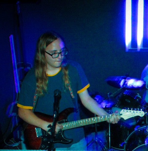 Lucy playing the Yamaha Pacifica @ Gilmore Music, Long Beach on 24 June 2023